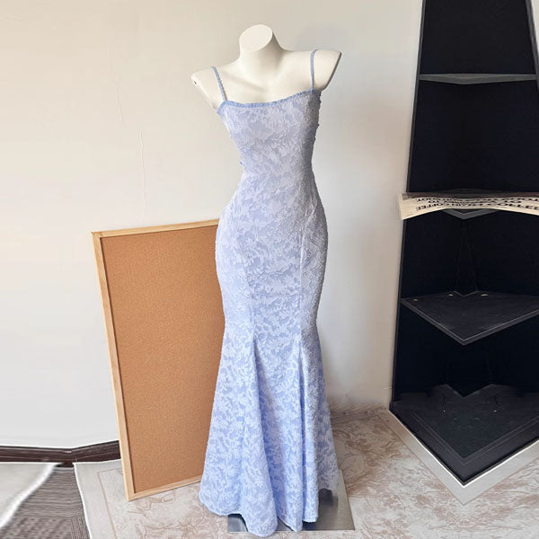 Sophie Periwinkle Blue Floral Lace Mermaid Dress