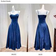 Mira Elegant Navy Sweetheart Neckline Evening Dress