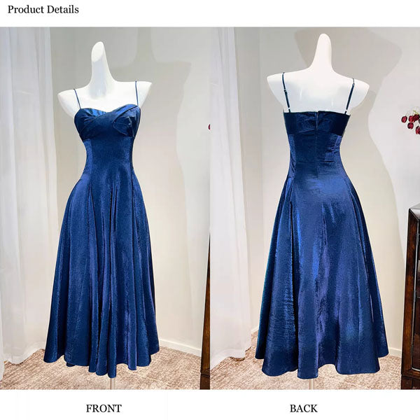 Mira Elegant Navy Sweetheart Neckline Evening Dress