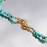 Lelia Turquoise Golden Friendship Choker Necklace