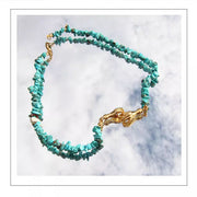Lelia Turquoise Golden Friendship Choker Necklace