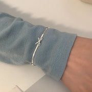 Luna Silver Bow Snake Chain Bracelet
