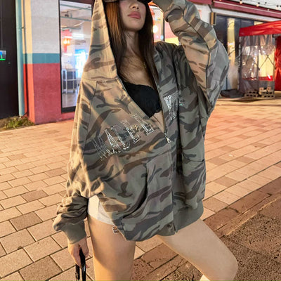 Ava Luxe Oversized "MADE EXTREME" Camo Hoodie