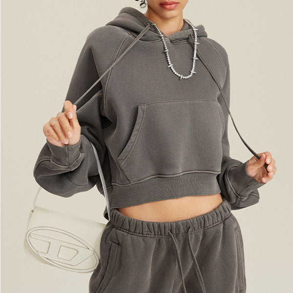 Jolene Cropped Sweater Hoodie