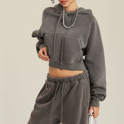 Jolene Cropped Sweater Hoodie