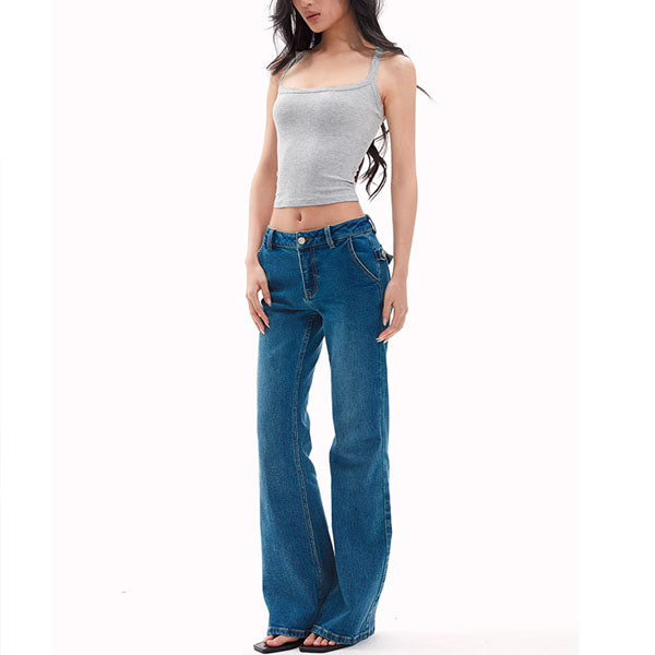 Yuri Low Waist Vintage Washed Bootcut Jeans