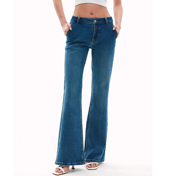 Yuri Low Waist Vintage Washed Bootcut Jeans