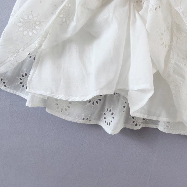 Mercelle White Eyelet Embroidered Mini Dress