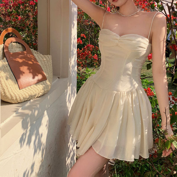 Maya Cream Skater Mini Dress