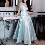 Camilie Ethereal Shimmering Mint Evening Dress