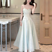 Camilie Ethereal Shimmering Mint Evening Dress