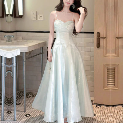 Camilie Ethereal Shimmering Mint Evening Dress