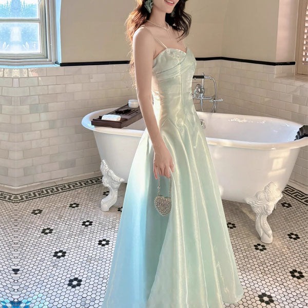 Camilie Ethereal Shimmering Mint Evening Dress