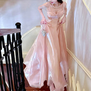 Camilie Ethereal Shimmering Pink Evening Dress