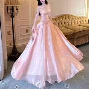 Camilie Ethereal Shimmering Pink Evening Dress