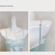 Camilie Ethereal Shimmering Mint Evening Dress