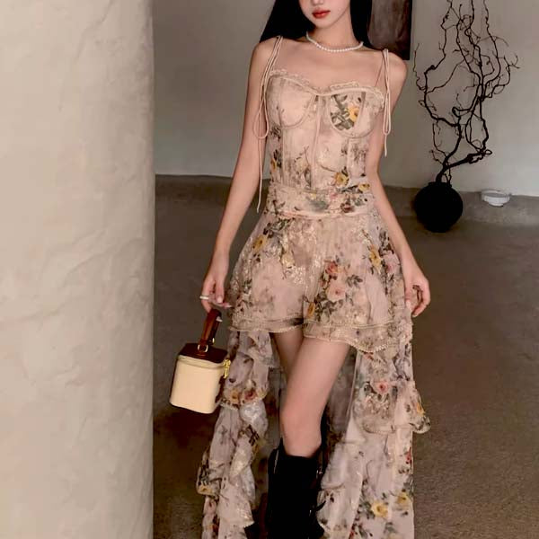 Bailey Floral Hi-Lo Ruffles Maxi Dress Bailey Floral Hi-Lo Ruffles Maxi Dress
