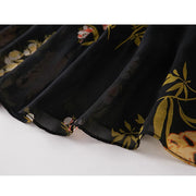 Vivienne Elegant Noir Bloom Maxi Dress