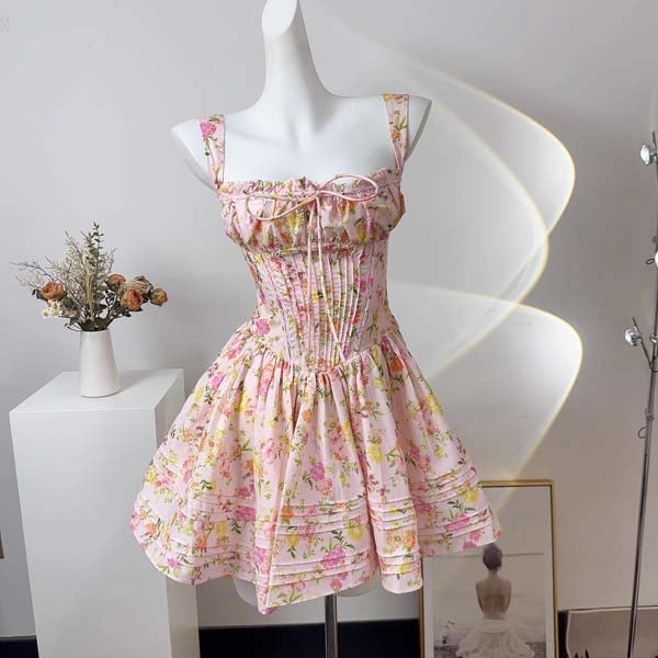 Ellina Floral Bustier Mini Dress