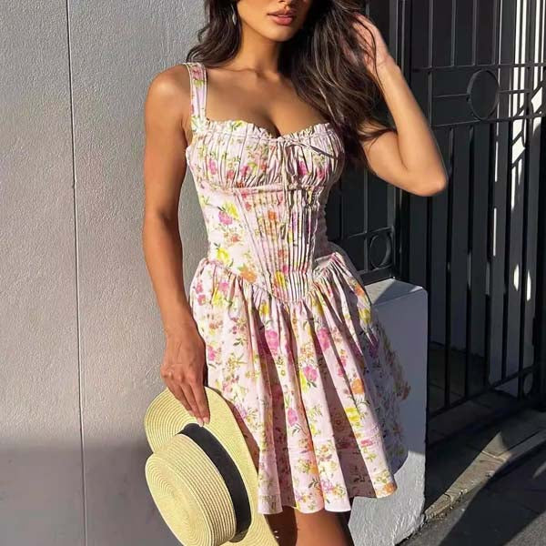 Ellina Floral Bustier Mini Dress