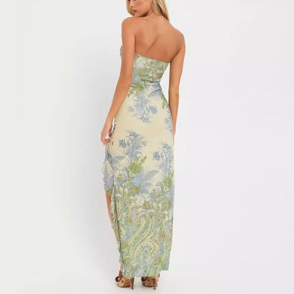 Lana Floral Strapless Maxi Dress S Lana Floral Strapless Maxi Dress S