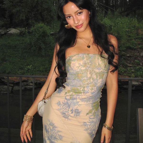 Lana Floral Strapless Maxi Dress