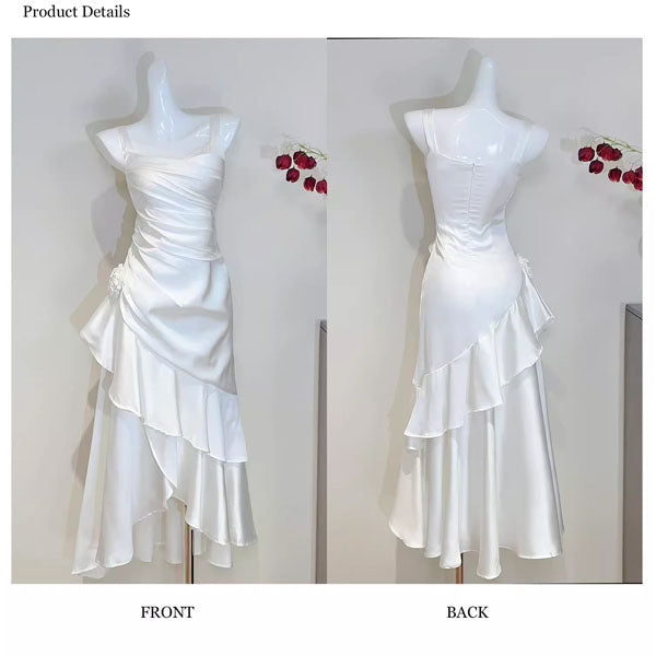 Gabriella Ivory Hi-Lo Tiered Ruffles Maxi Dress – The Wildflower Shop