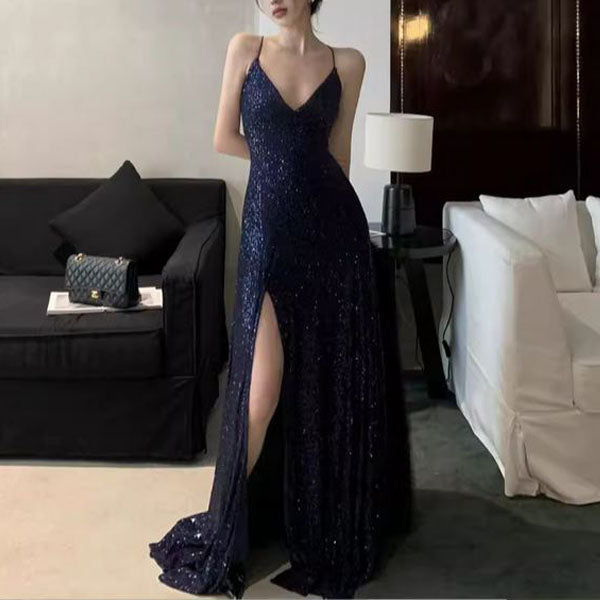 Lora Sparkle Lace Back Evening Dress
