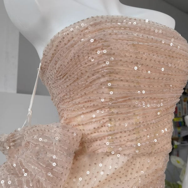 Felicia Elegant Strapless Sequin Mermaid Maxi Dress