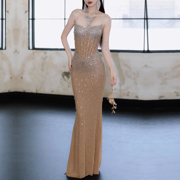 Phyllis Glamorous Beaded Luxe Evening Dress