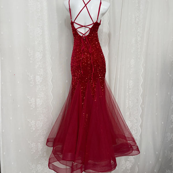 Anabella Sequin Mermaid Lace-Up Back Evening Dress – The Wildflower Shop