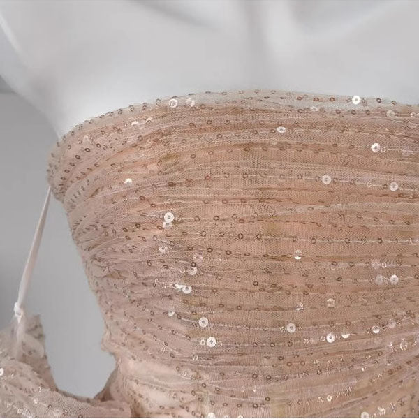 Felicia Elegant Strapless Sequin Mermaid Maxi Dress