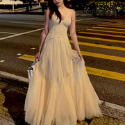 Natalie Romantic Lace Floral Corset Tulle Evening Dress