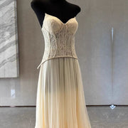 Natalie Romantic Lace Floral Corset Tulle Evening Dress