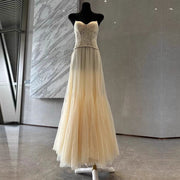 Natalie Romantic Lace Floral Corset Tulle Evening Dress