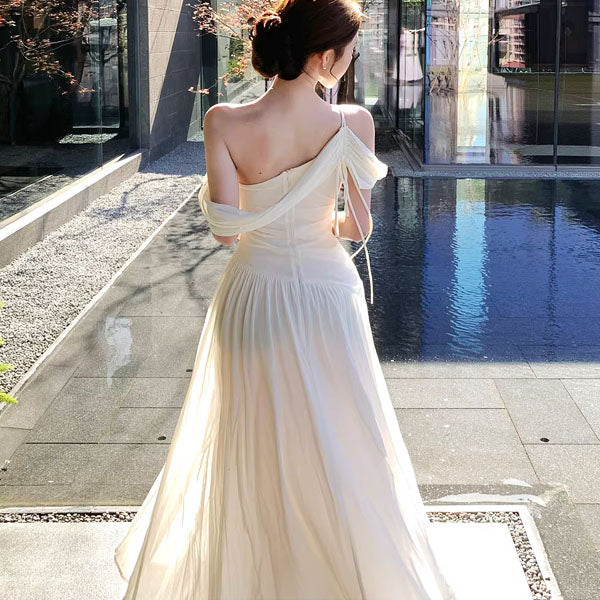 ivory grecian dress Off White Greek Goddess Dress Belted Adjustable Wedding Boho Empire Waist Macrame Dress