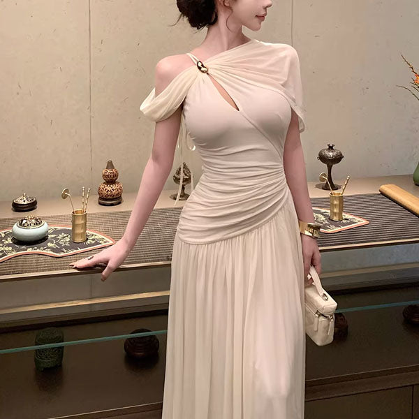 grecian cream dress GRECIAN BLACK & CREAM DRESS