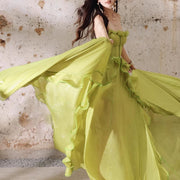 Belinda Enchanted Meadow Strapless Ruffled Evening Dress