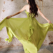 Belinda Enchanted Meadow Strapless Ruffled Evening Dress
