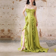 Belinda Enchanted Meadow Strapless Ruffled Evening Dress