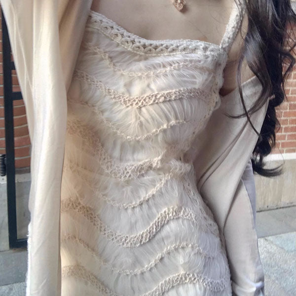 Elara Elegant Knit Lace Vintage Inspired Dress