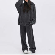 Rinna Light Washed Oversize Hoodie Sweater