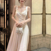Allison Elegant Ivory Ruched Evening Dress