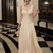 Allison Elegant Ivory Ruched Evening Dress