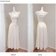 Allison Elegant Ivory Ruched Evening Dress