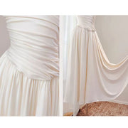 Allison Elegant Ivory Ruched Evening Dress