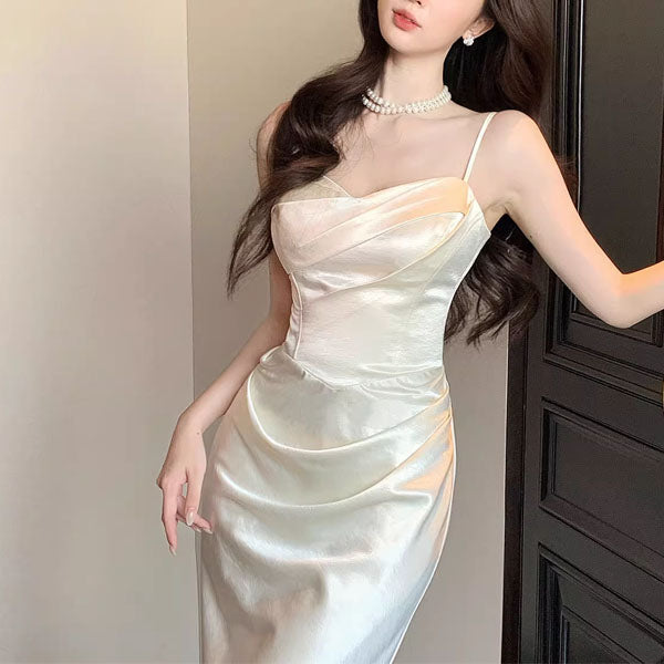 ivory satin cocktail dress Jluxlabel Women's Satin Evenings Maxi Dress