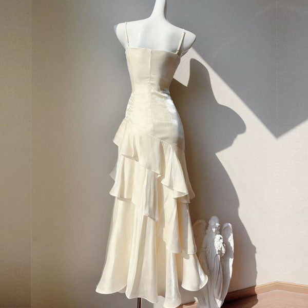 Serena Celestial Contrast Tiered Ruffles Maxi Dress