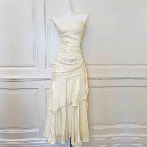 Pamela Pearl Ivory Enchanting Ruffled Tiered Maxi Dress