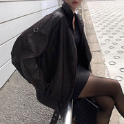 Collins Brown Street Style Oversize Leather Jacket